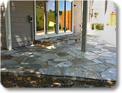 flagstone patio and step