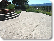 pebble concrete patio and steps