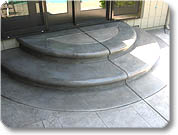 stamped and polished concrete steps, with sealant